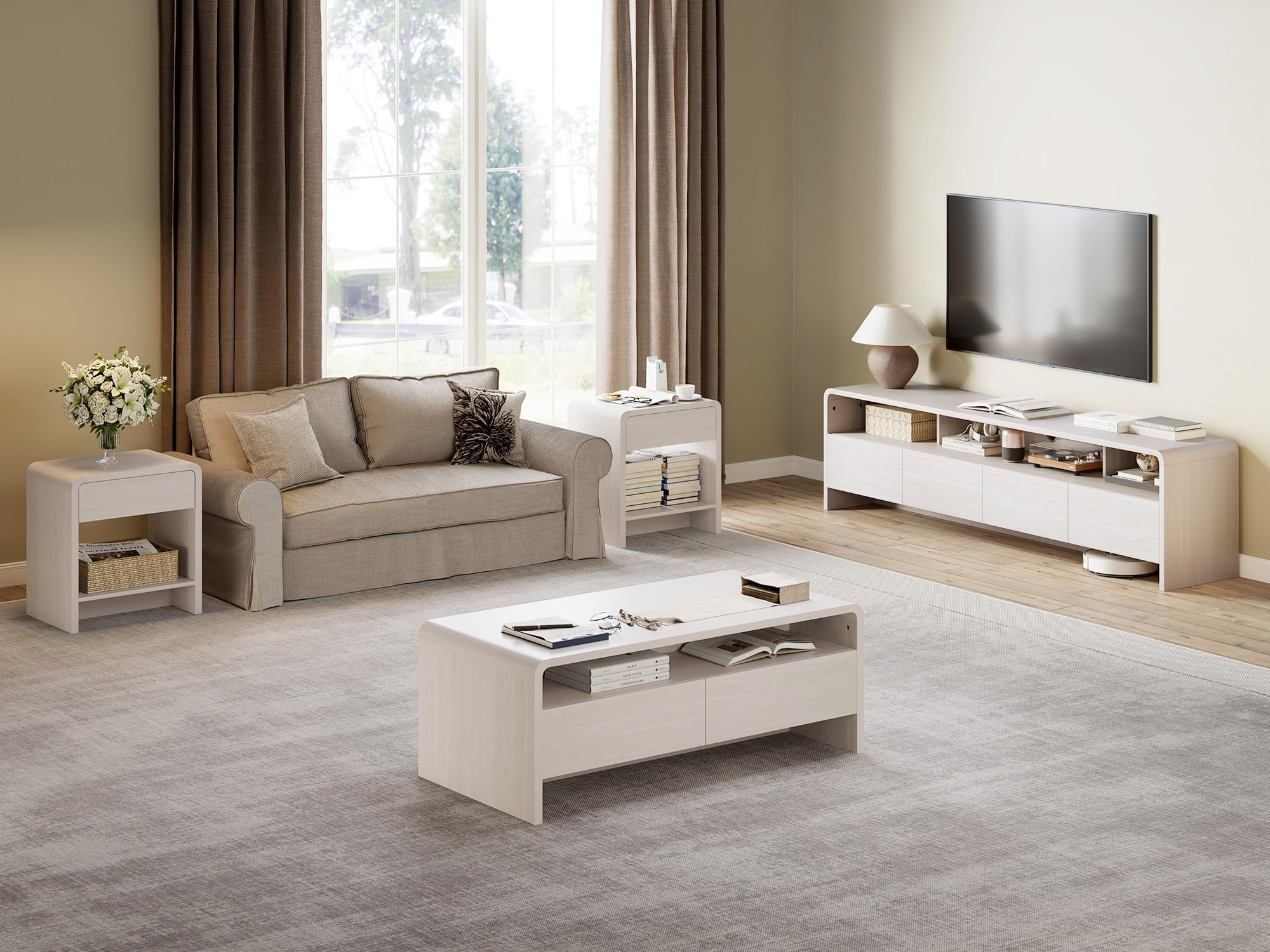 3-Piece Coffee & End Table Set with Storage