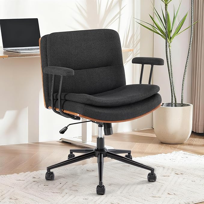 Armless Swivel Office Chair with Wheels