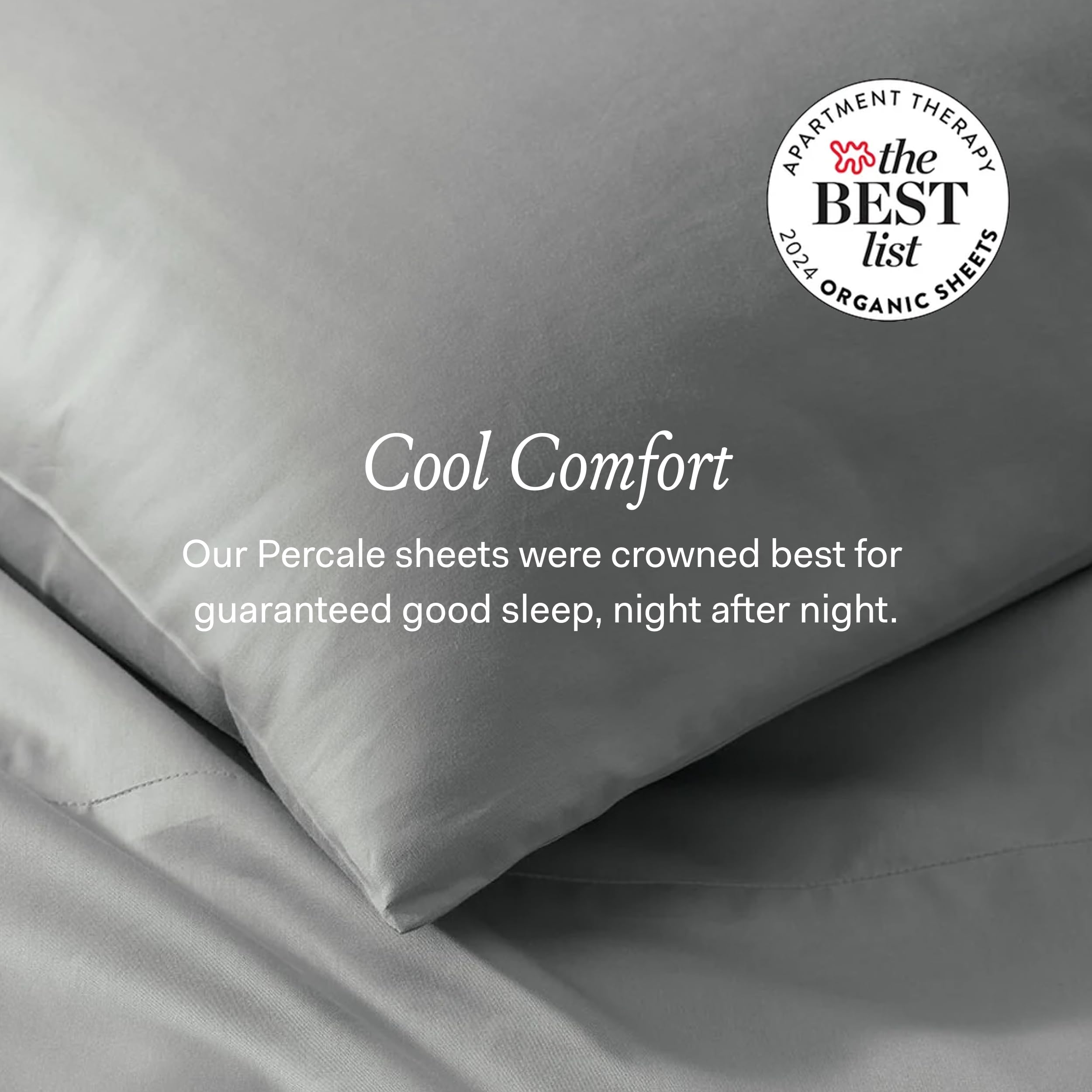 King Percale Hemmed Sheet Set – Pewter