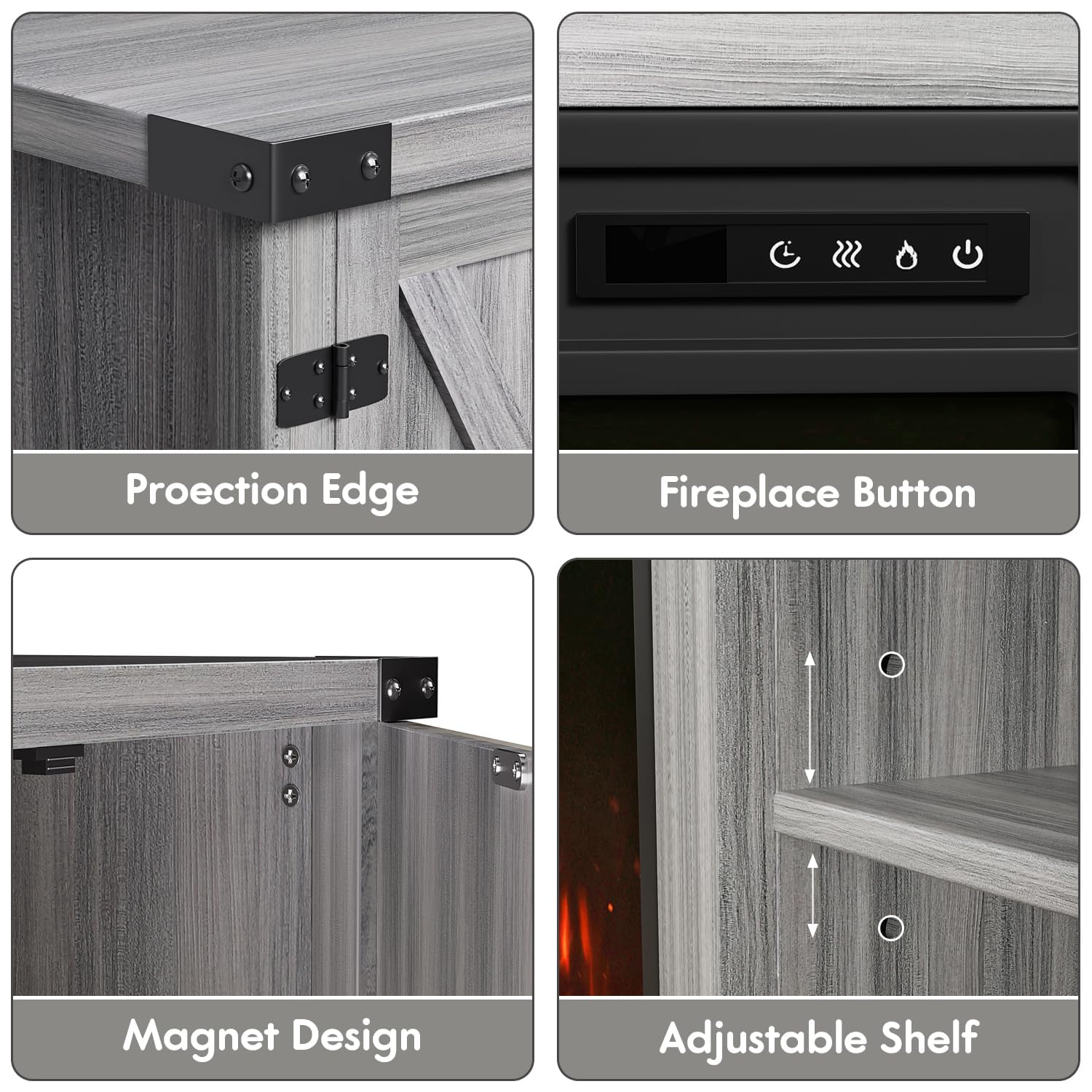 Ultra-Thin Wall-Mounted Electric Fireplace Insert