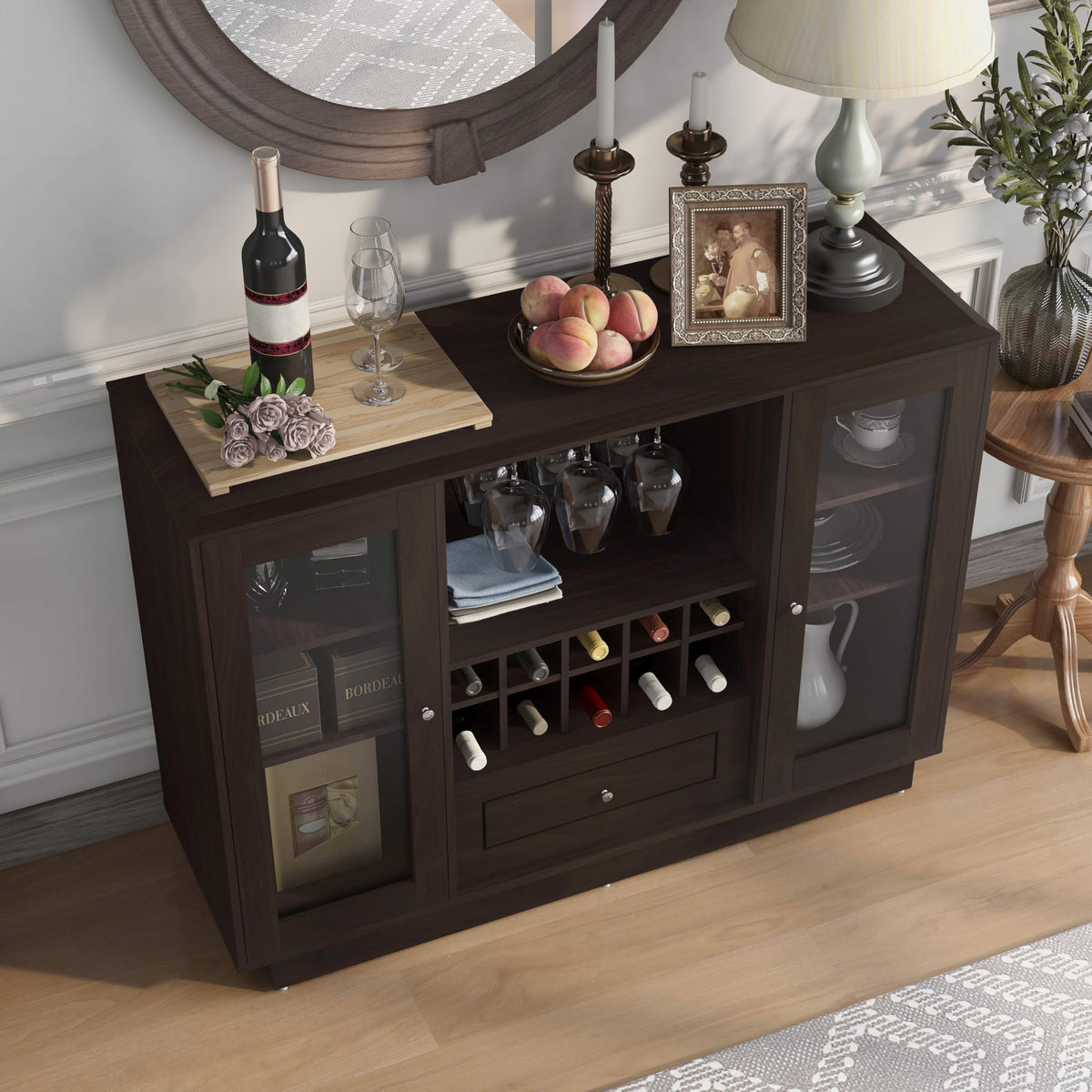 HOMES: INSIDE + OUT Olympia Multi Storage Dining Buffet, Espresso