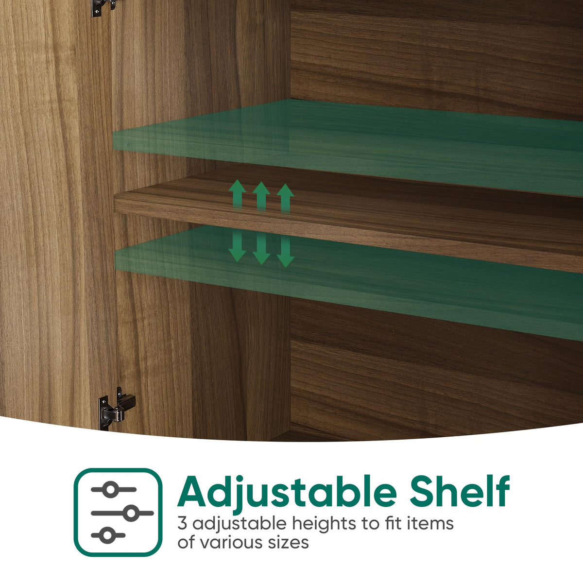 Walnut Sideboard with Adjustable Shelf