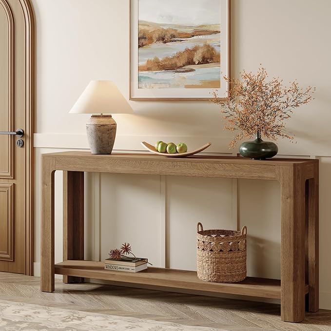 63" 2-Tier Farmhouse Console Table
