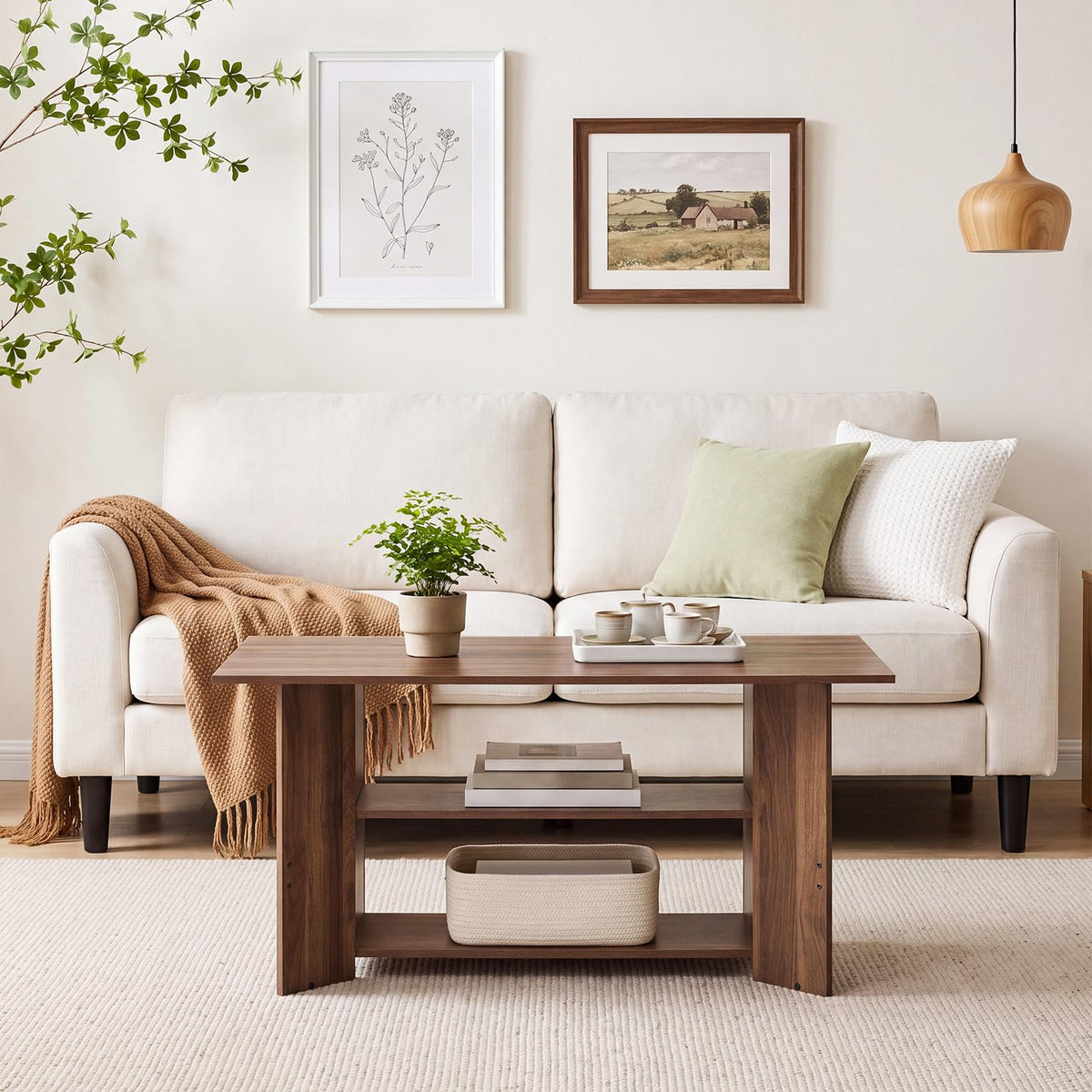 HOOBRO Coffee Table, Living Room Table with Storage