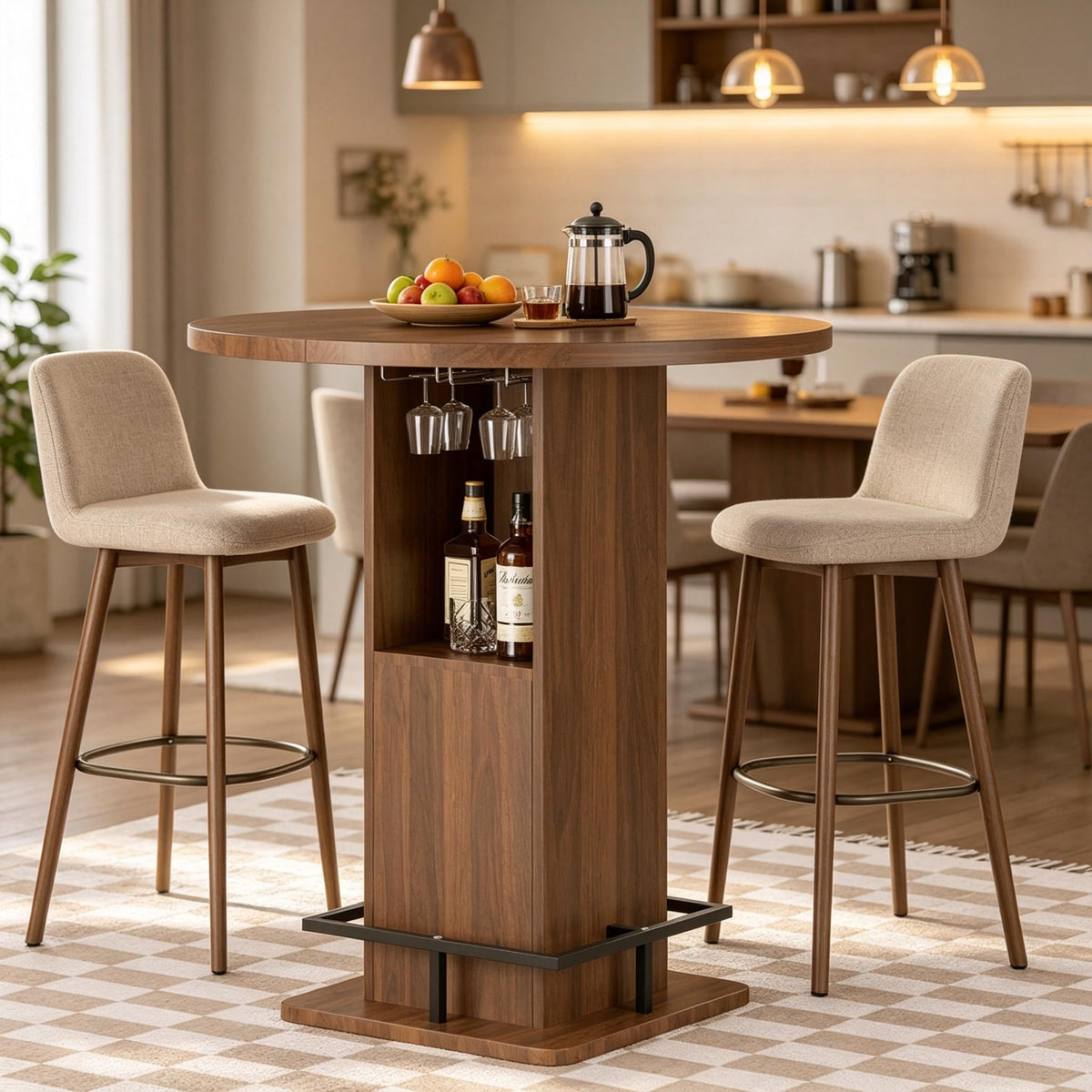 Pub Table with Storage & Footrest