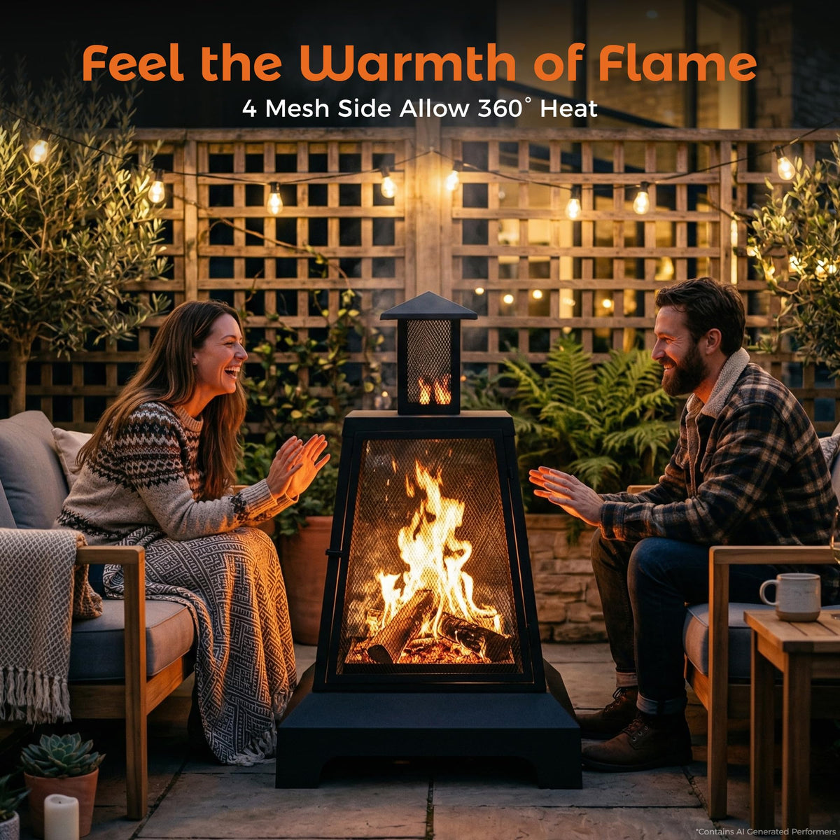 Square Wood-Burning Fire Pit