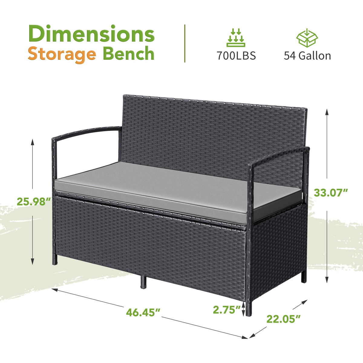 Rattan Outdoor Storage Bench