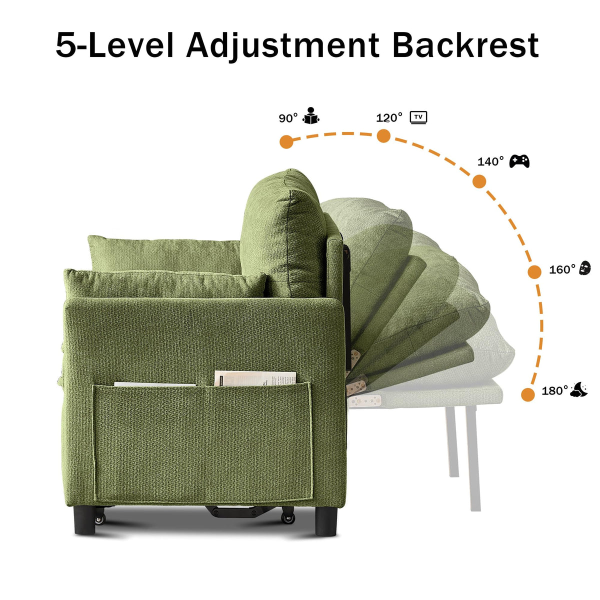 Green 3-in-1 Sleeper Loveseat