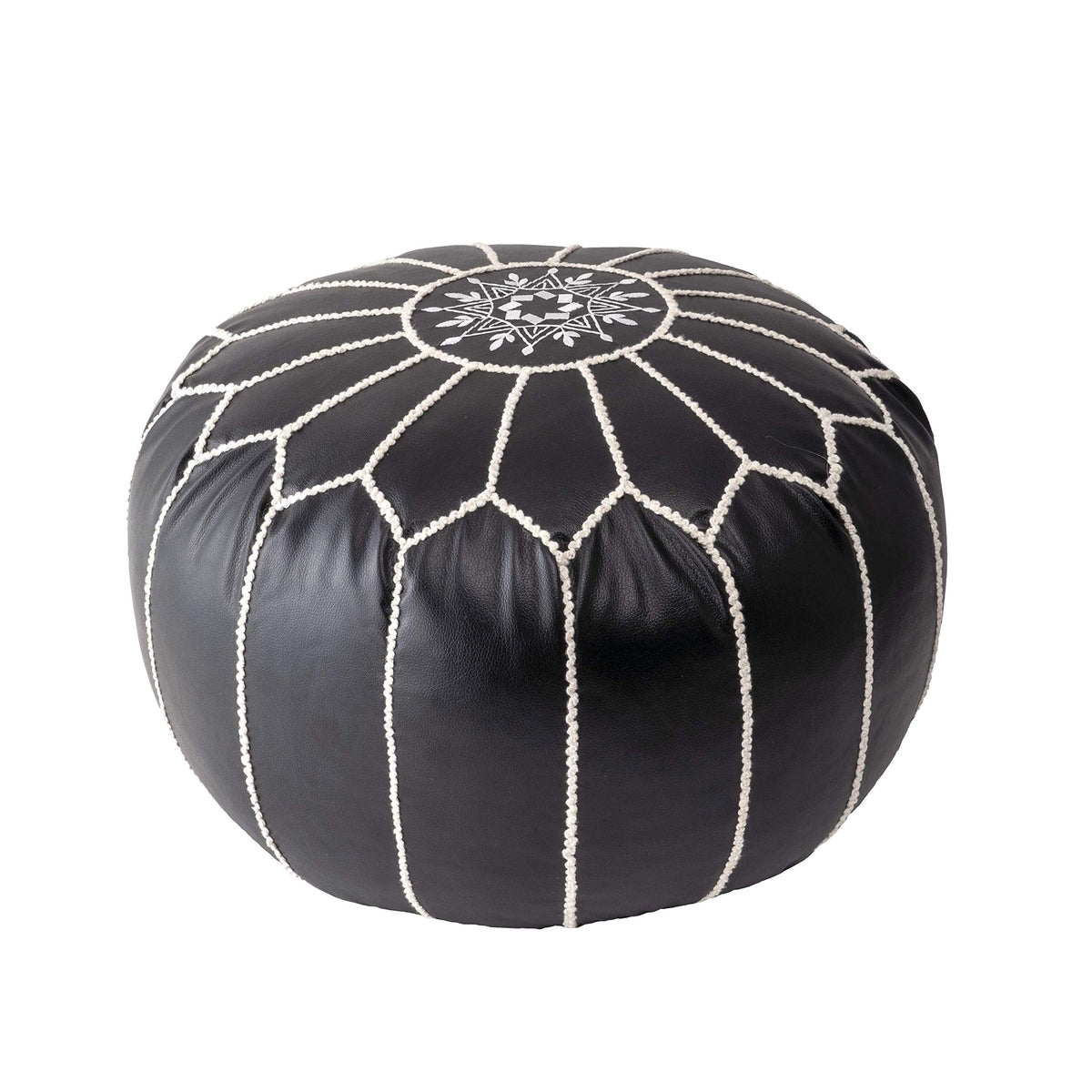 Moroccan Faux Leather Pouf