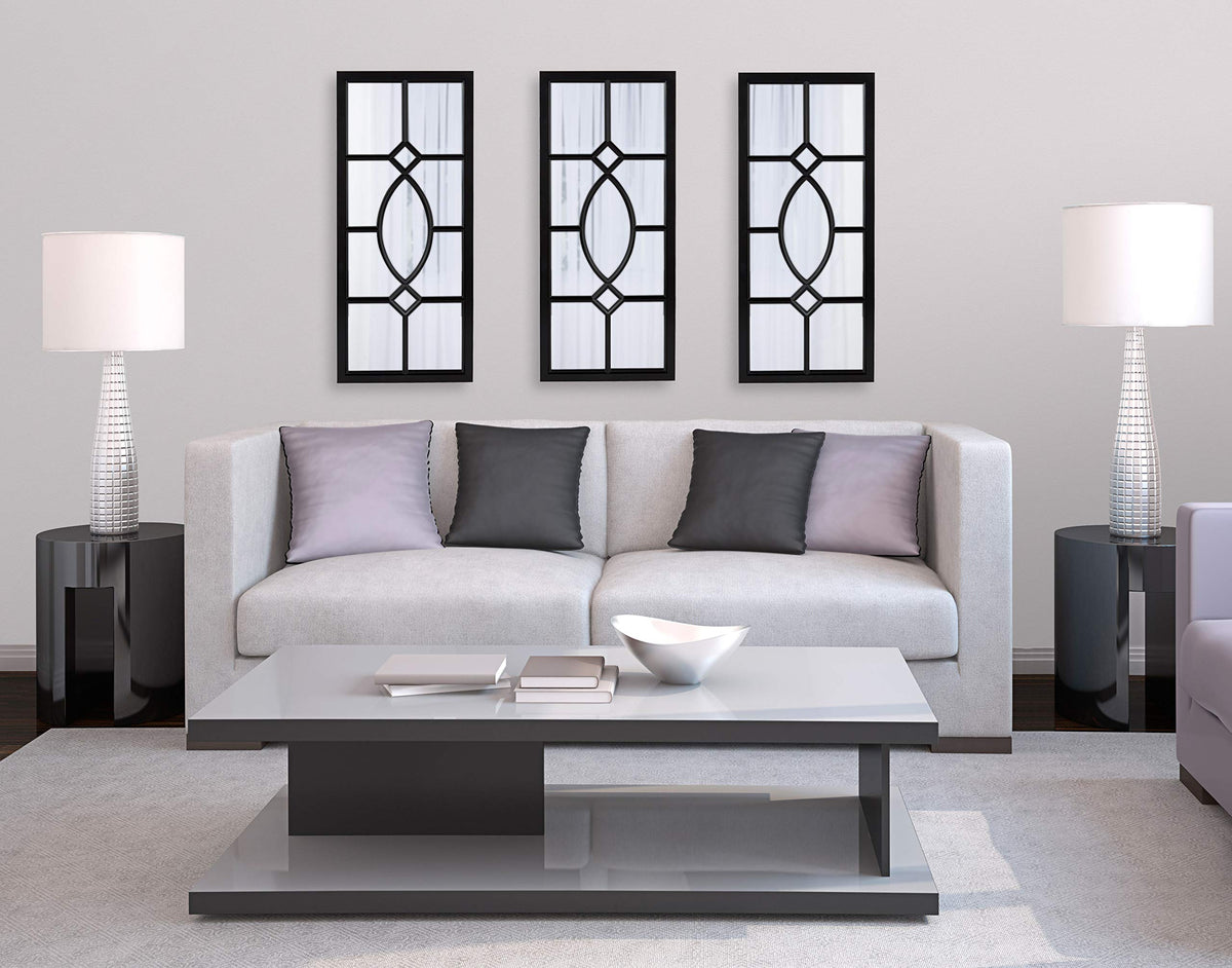 Black Windowpane Wall Mirror