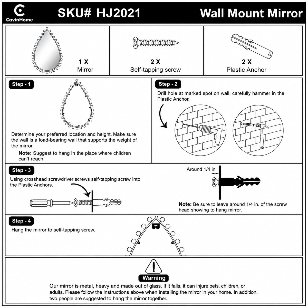 Antique Gold Teardrop Wall Mirror