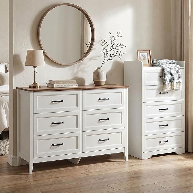 2-Piece Dresser Set with 5-Drawer & 6-Drawer Chest
