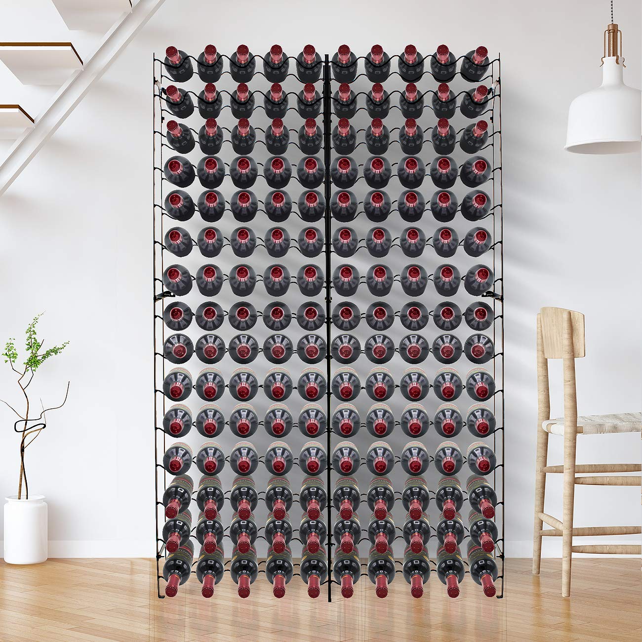 15-Tier Freestanding Wine Rack – 150 Bottle Capacity