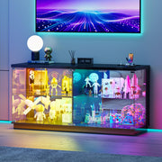 Lvifur 47.2" W Display Cabinet with Glass Doors and Sensor RGB Lights,Black