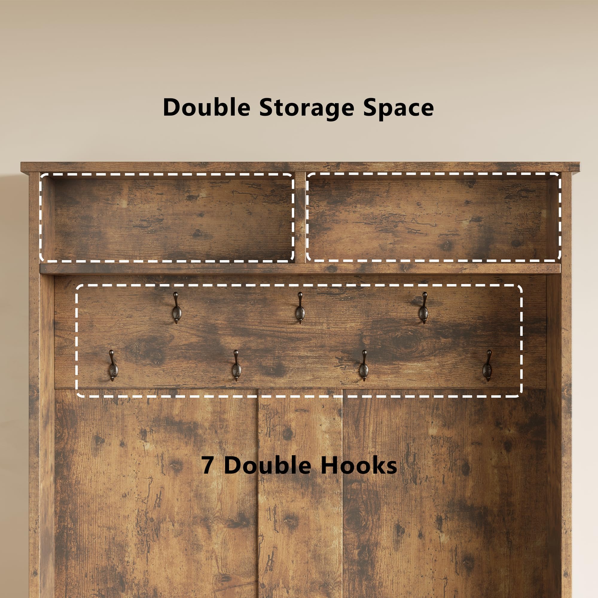 3-in-1 Entryway Hall Tree with Bench & Storage