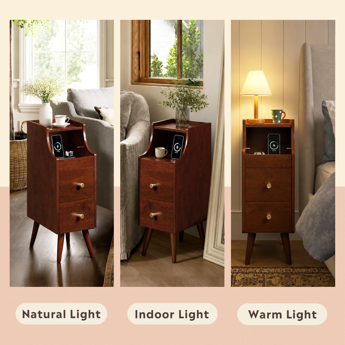 Slim 2-Drawer Nightstand