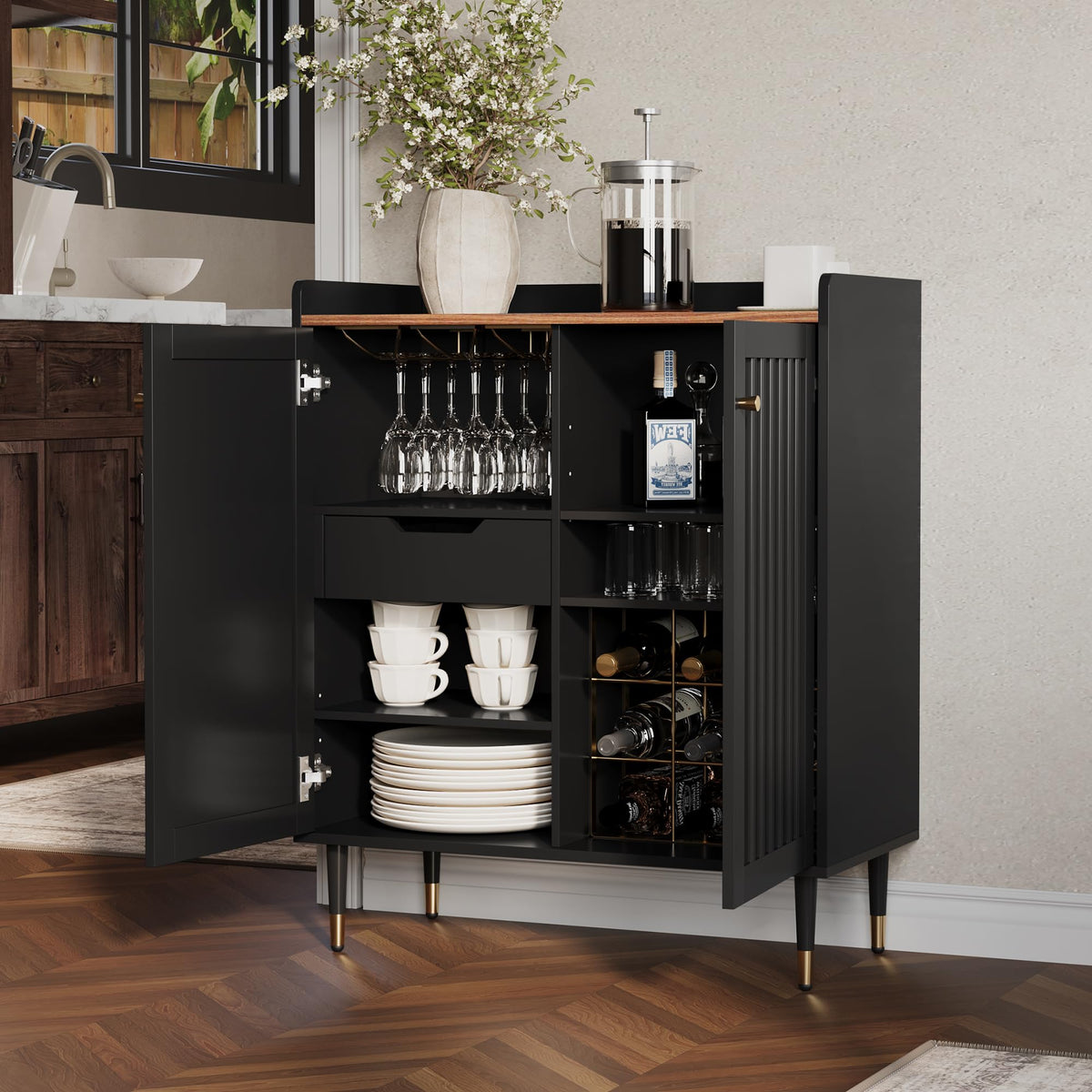 Fluted Bar Cabinet