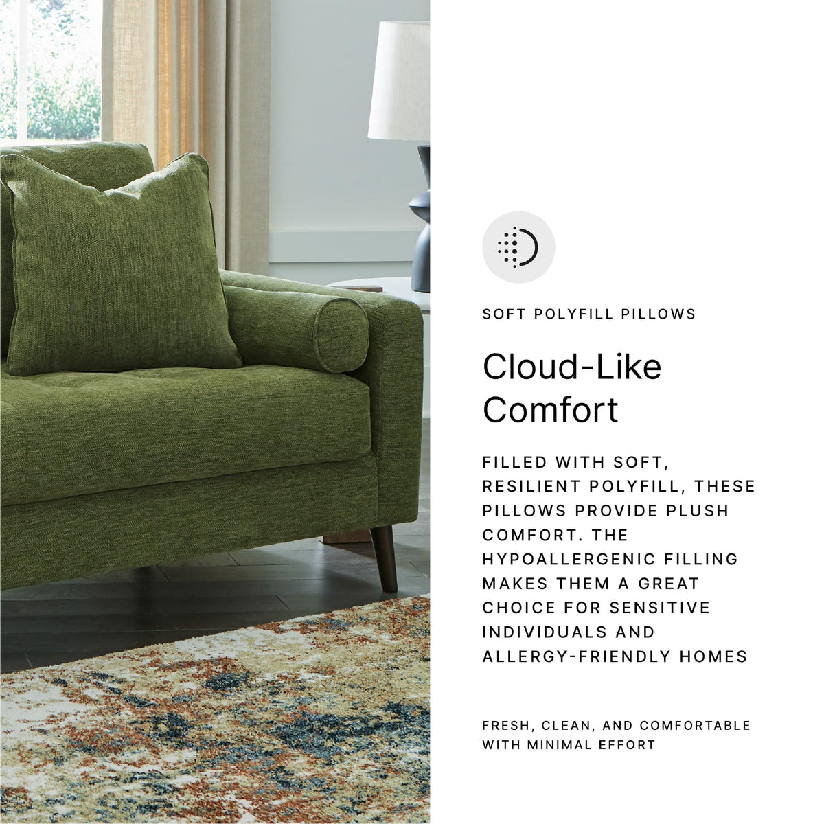 Signature Design by Ashley Bixler Mid-Century Modern Tufted Right-arm Facing Corner Chaise Lounge, Green