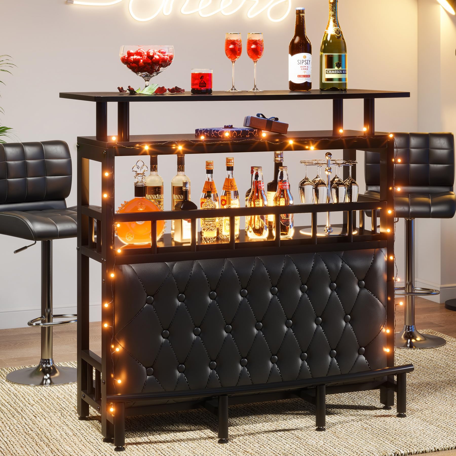 44-Inch Bar Height Table with Storage