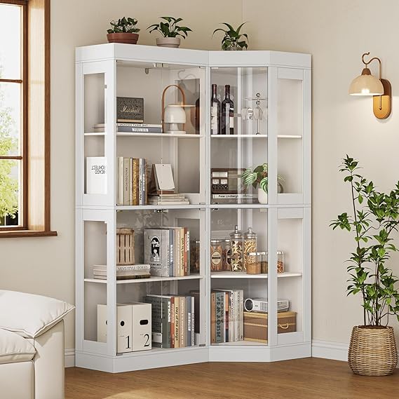 70" Glass Display Cabinet – 4-Tier Curio Cabinet