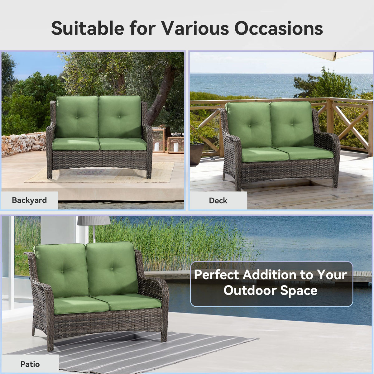Outdoor Wicker Loveseat