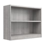 Bush Home Small 2 Shelf Bookcase, 2 Tier Bookshelf Storage Cabinet with Adjustable Shelf for Living Room, Bedroom or Home Office, Universal Collection, Platinum Gray