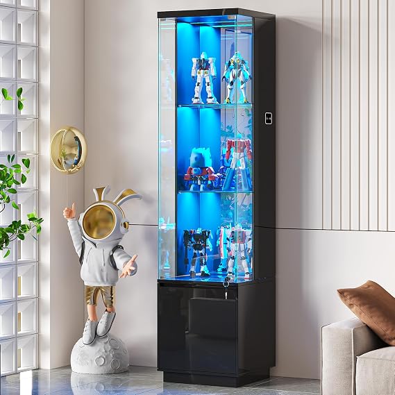 Black LED Glass Display Cabinet