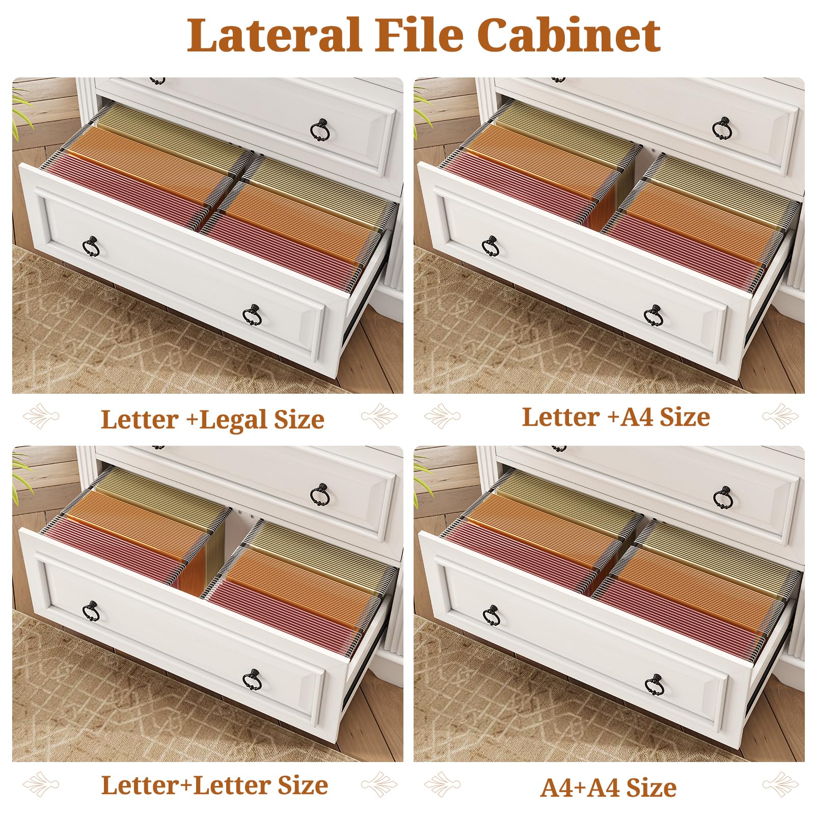 2-Drawer Lateral File Cabinet with Printer Stand