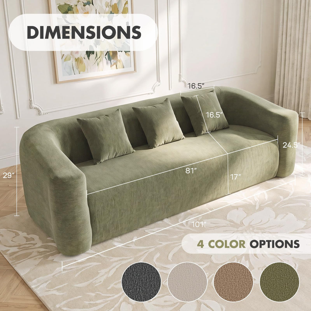Hyfirm Boneless Cloud Couch for Living Room Deep Seat Memory Foam Sofa