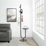 JIAYUEJU Coat Rack Freestanding with Table for Entryway (Black)