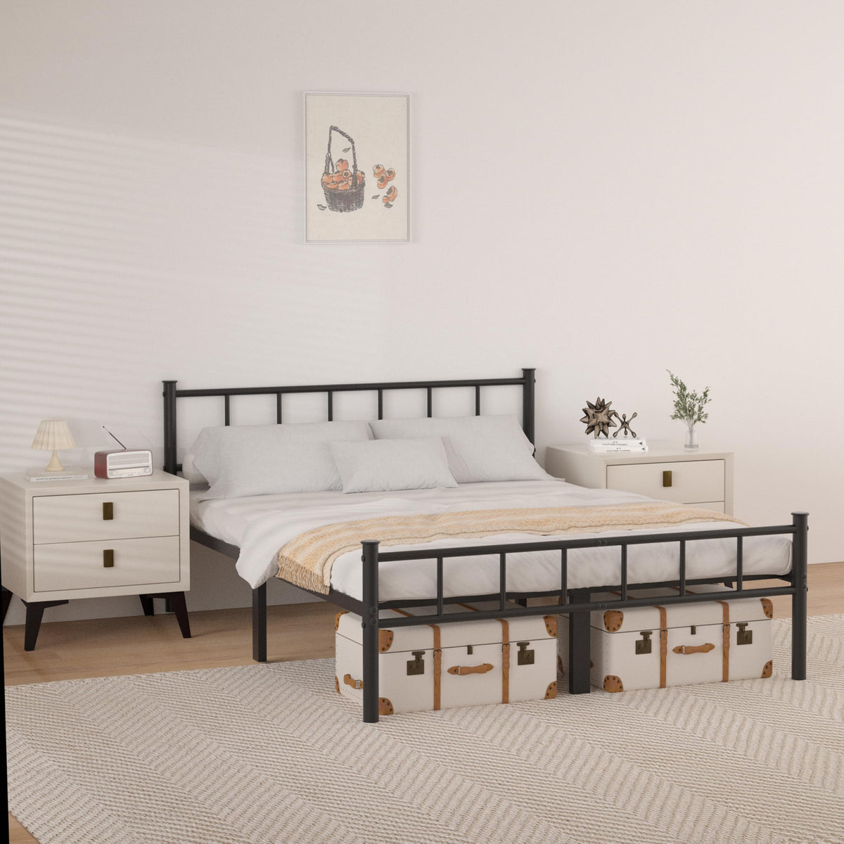 ZASHONT Full Bed Frame with Headboard,Steel Slat Support,Easy Assembly