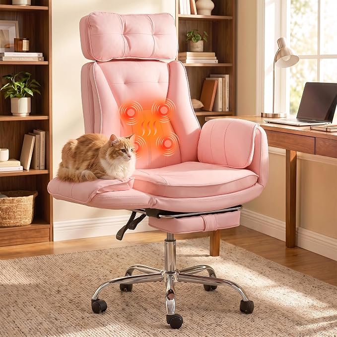Beige Criss Cross Massage Office Chair