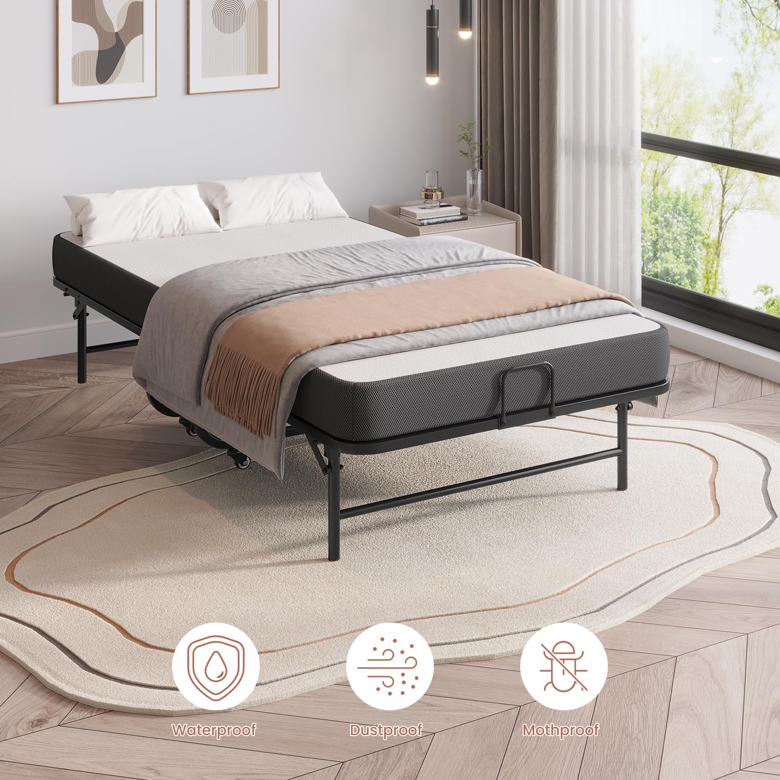 Folding Bed with Memory Foam Mattress
