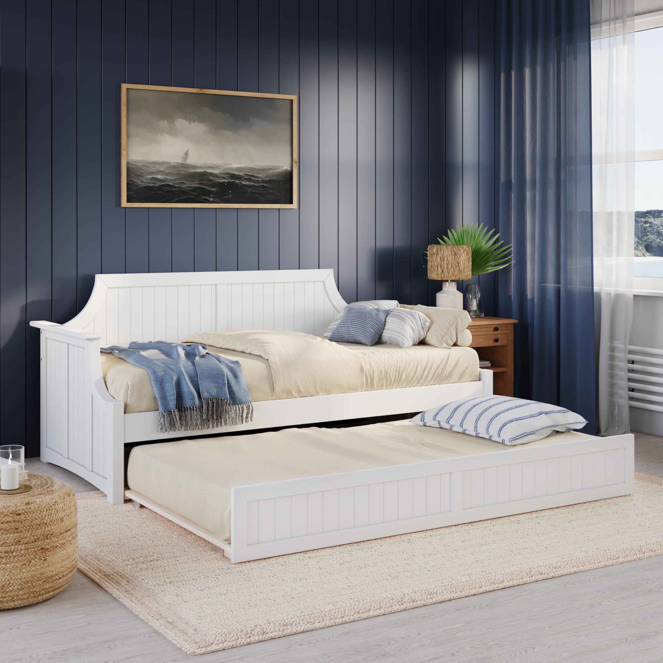 Twin Wood Daybed with Trundle
