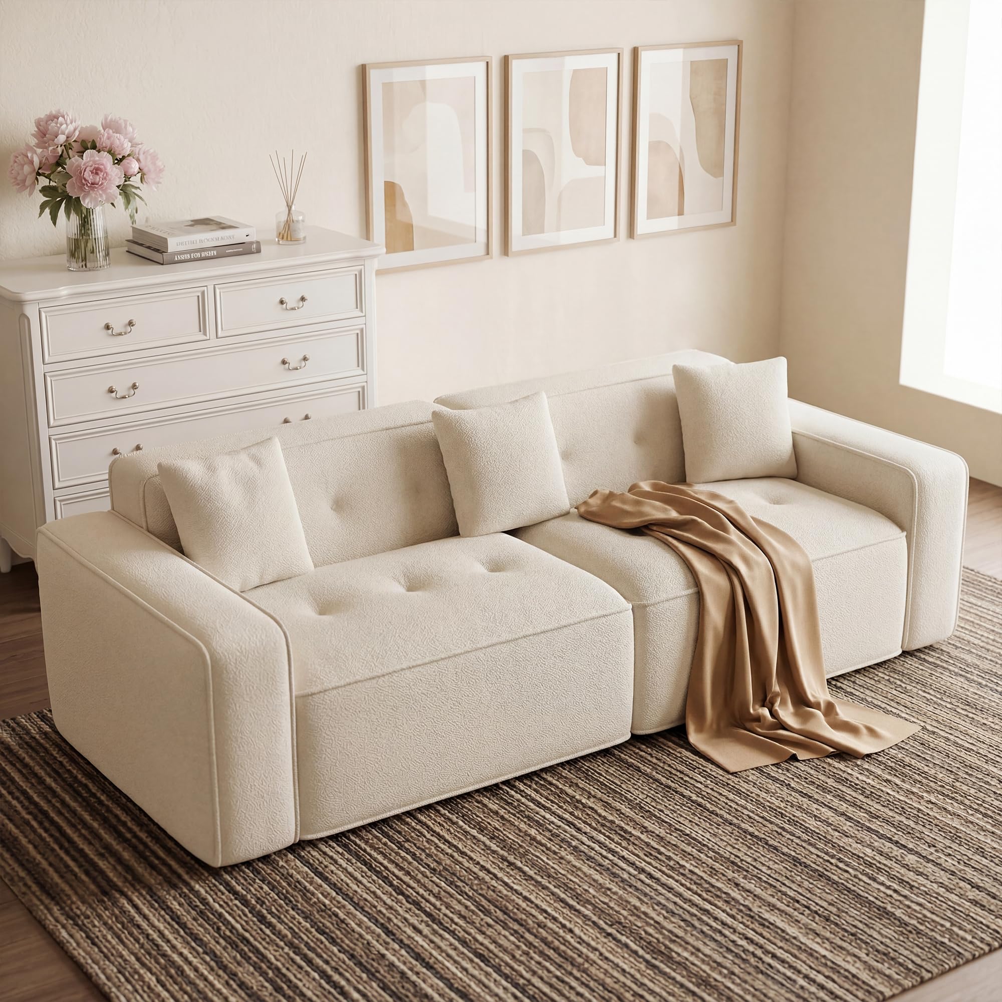 100" Cloud Boneless Loveseat – 2-Seater Foam Sofa