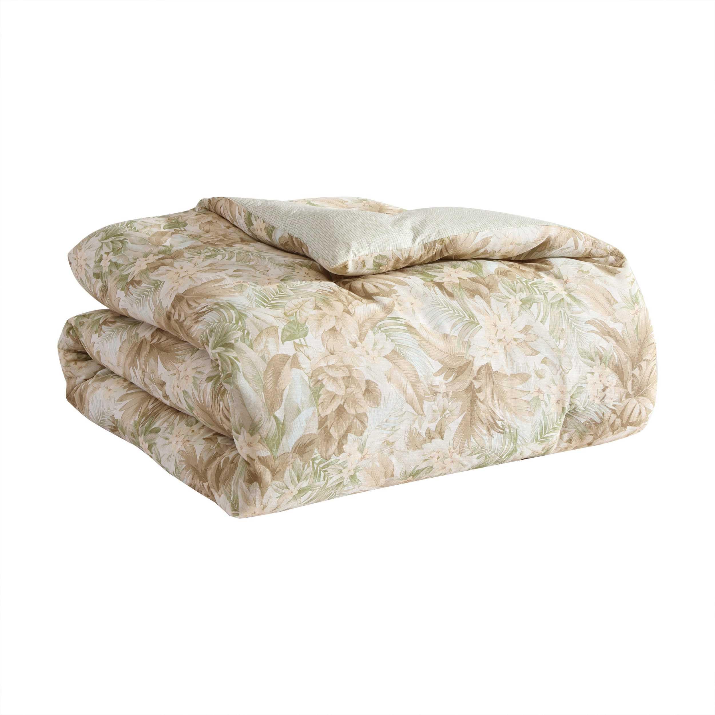 Tommy Bahama - Queen Comforter Set, Naturally Soft Cotton Weave Bedding w/Matching Pillowcases, Medium Weight, 3 Piece Bed Sets (Palm Paradise Green)