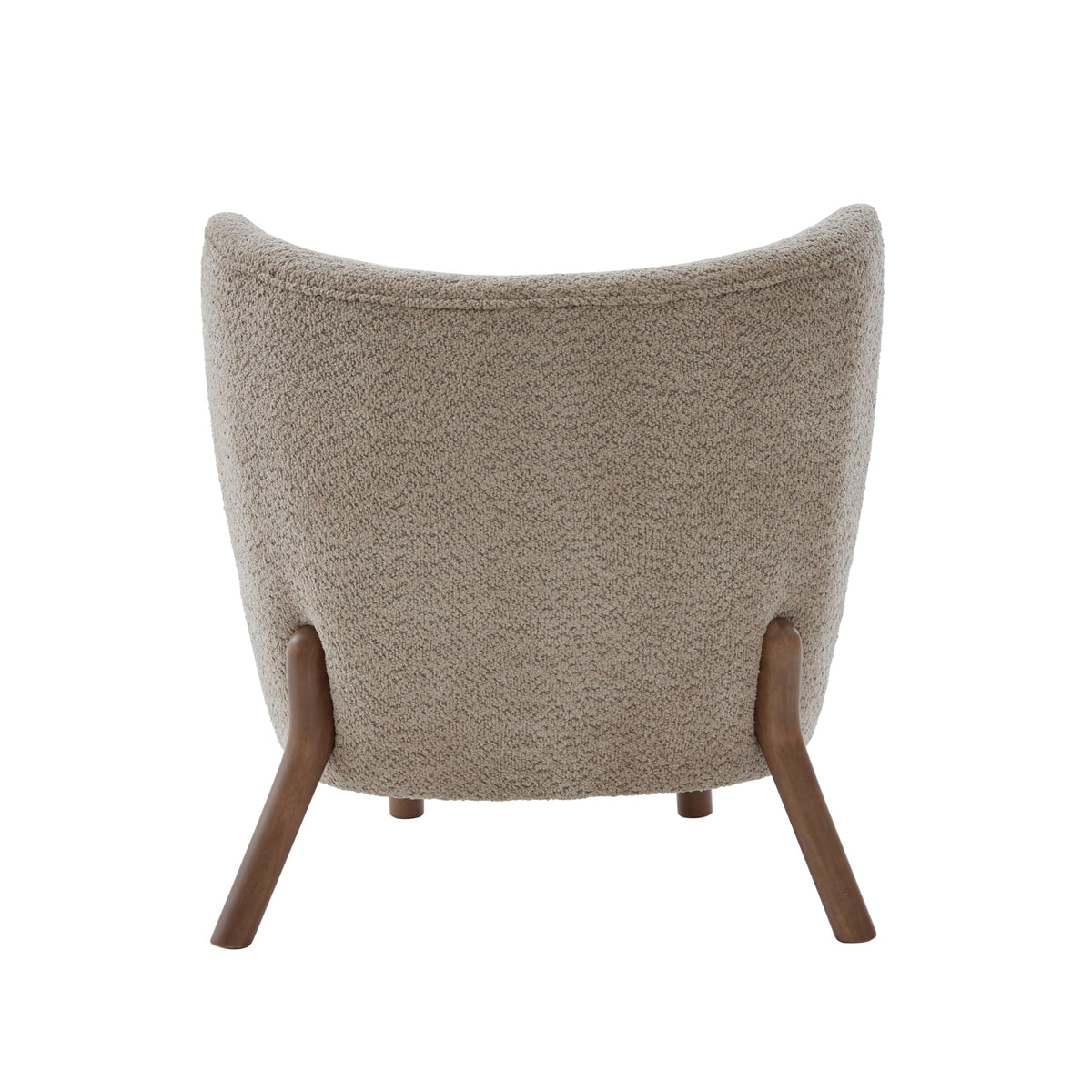 Christopher Knight Home Aurora Boucle Upholstered Wingback Accent Chair, Solid Wood Living Room Slipper Chair, Bedroom Comfy Reading Chair, Brown