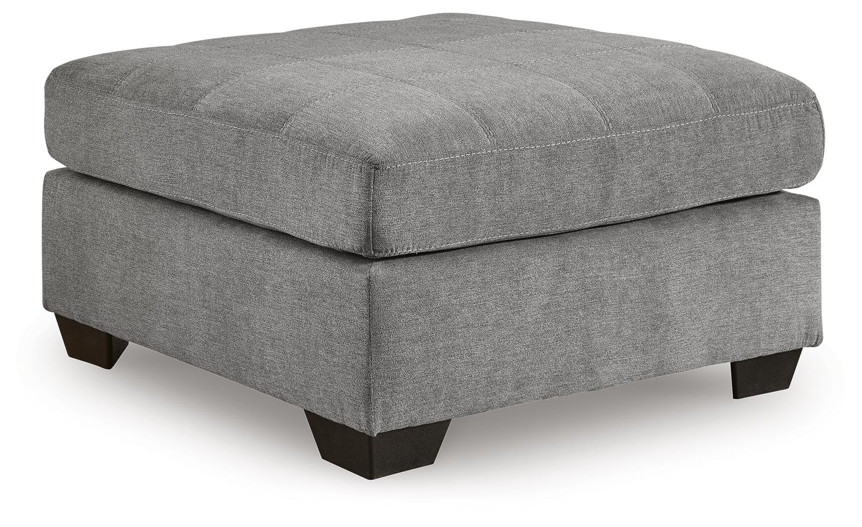 Signature Design by Ashley Marleton Classic Square Upholstered Oversized Accent Ottoman, Light Gray