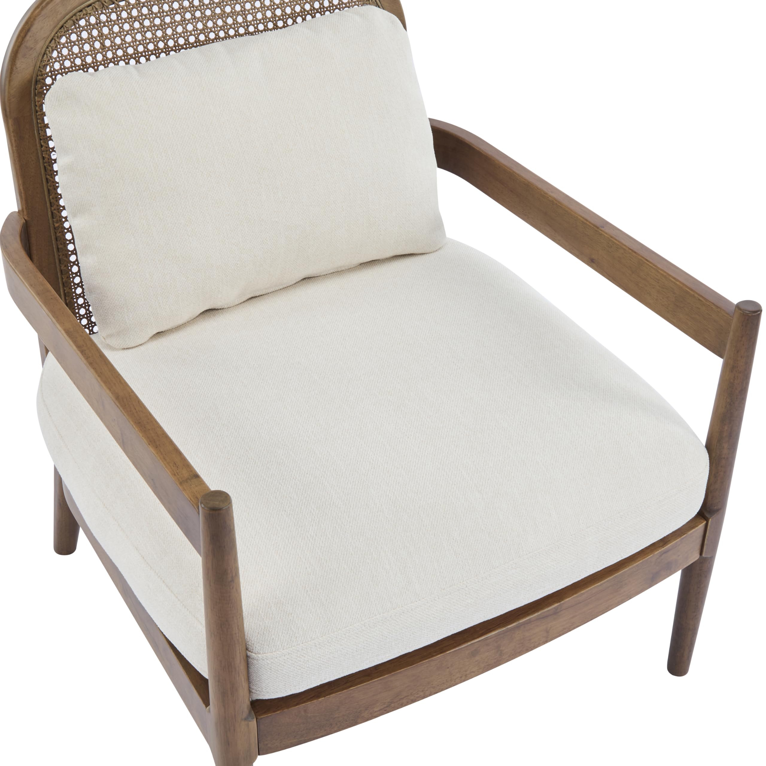 Mid-Century Club Chair Set of 2 with Rattan Back