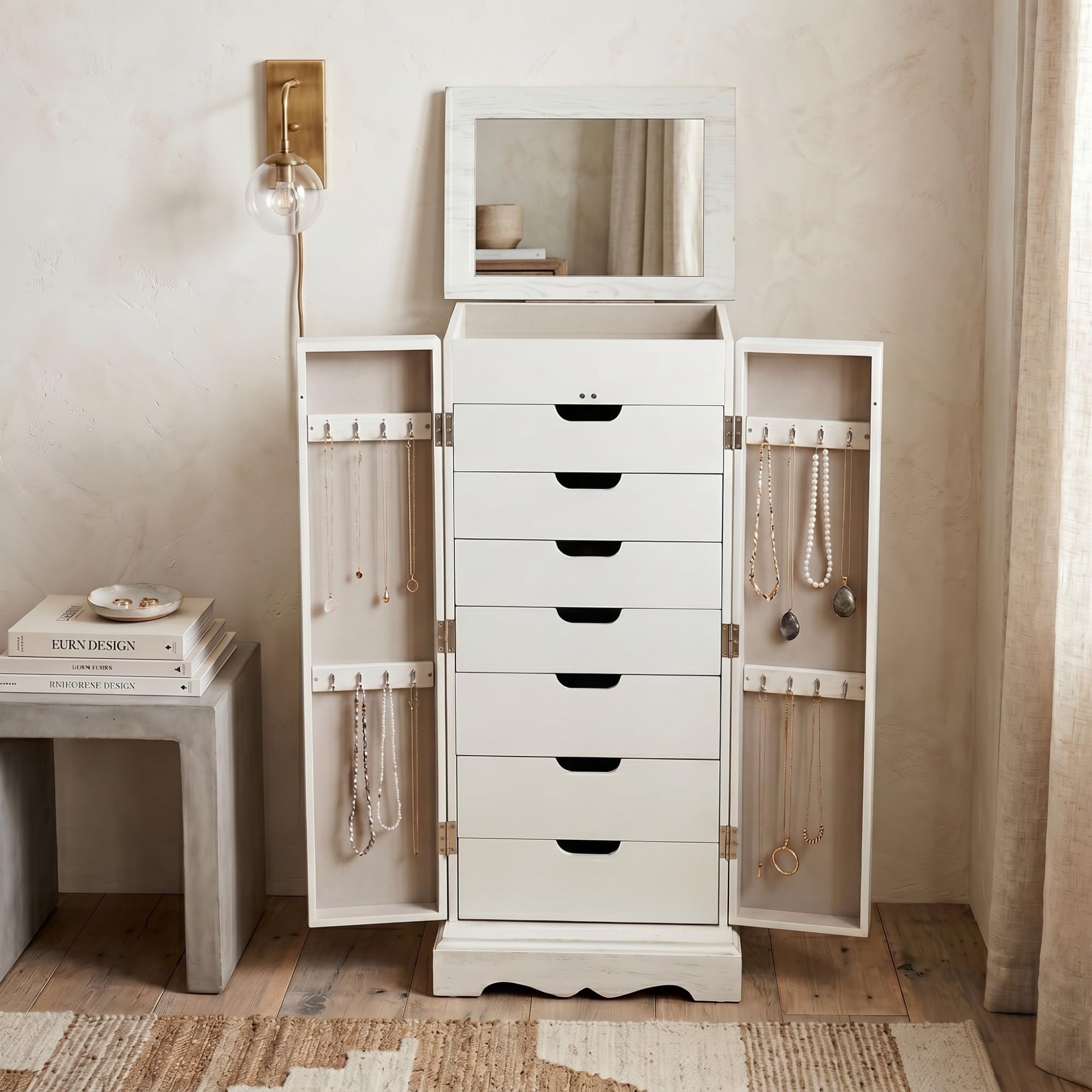 Hives and Honey Chelsea Jewelry Armoire, Taupe Mist