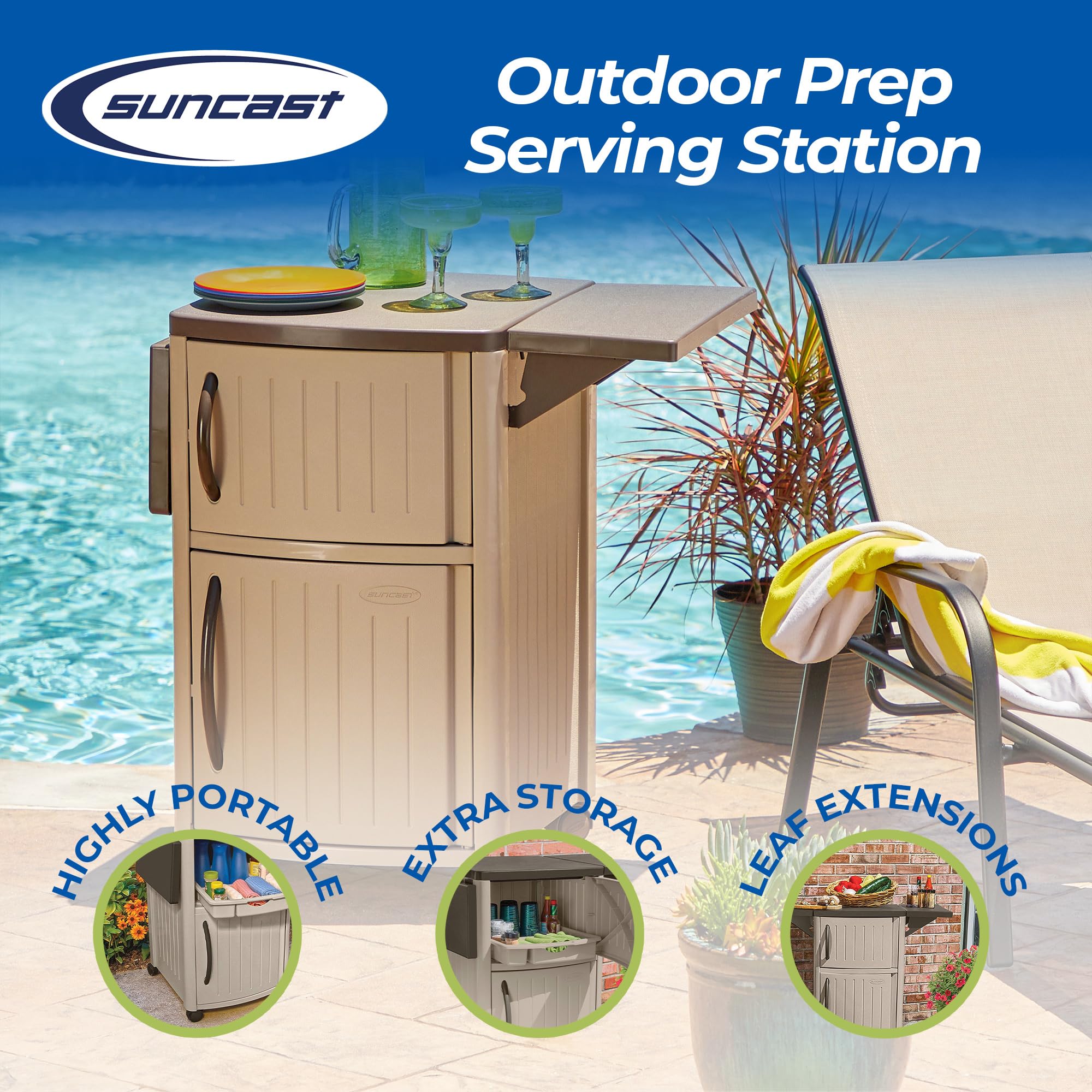Outdoor Grilling Prep Station with Storage