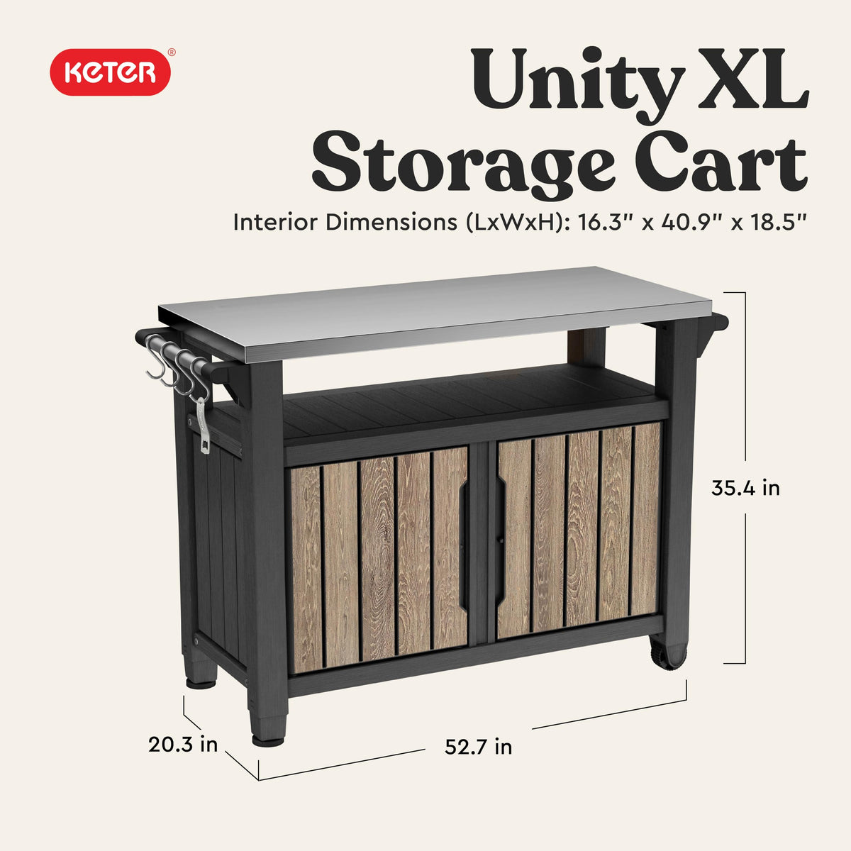 Keter Unity XL Outdoor Entertainment Cart