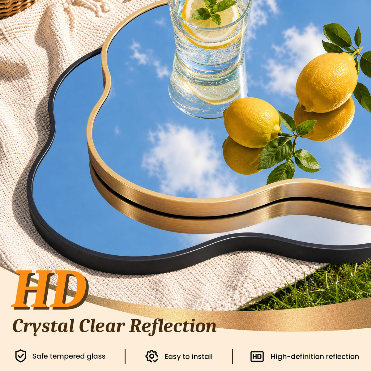 Gold Asymmetrical Wall Mirror