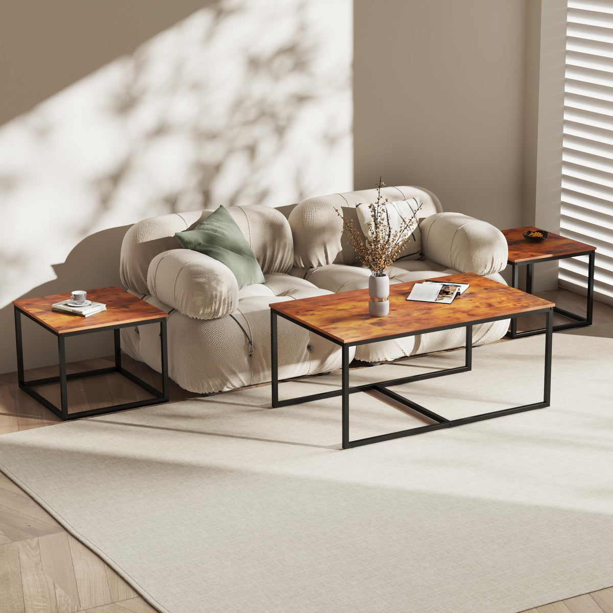 Rustic Brown Nesting Coffee Tables