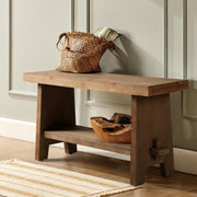 Farmhouse Wood Entryway Bench
