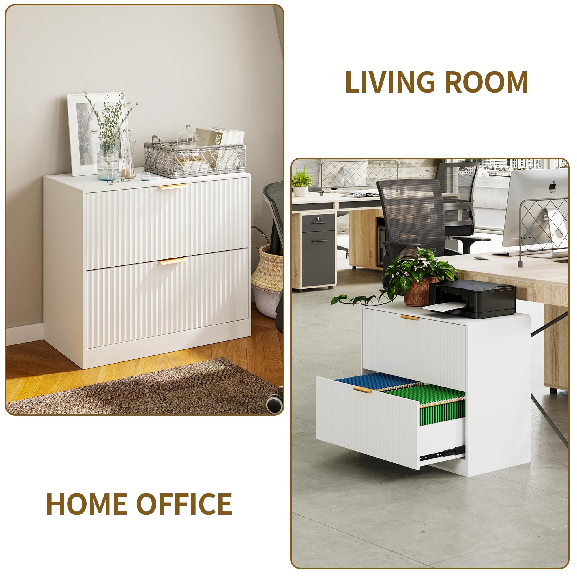 2-Drawer File Cabinet with Storage