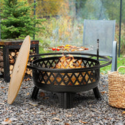 Panovue 38 Inch Wood Burning Fire Pit for Outside