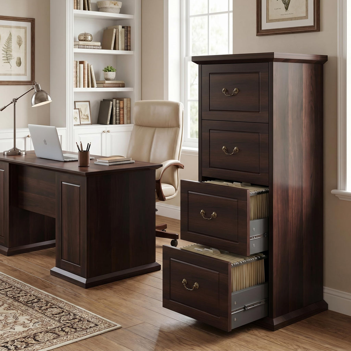 Tribesigns Wooden Vertical 4-Drawer File Cabinet for Home Office