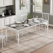 IDEALHOUSE 78 Inch Farmhouse Dining Table for 6-8 People, Rectangular Wood Kitchen Table with Heavy Duty Legs, Kitchen Dining Room Table for Dining Room Kitchen, Wash Grey