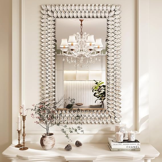 Round Jeweled Wall Mirror